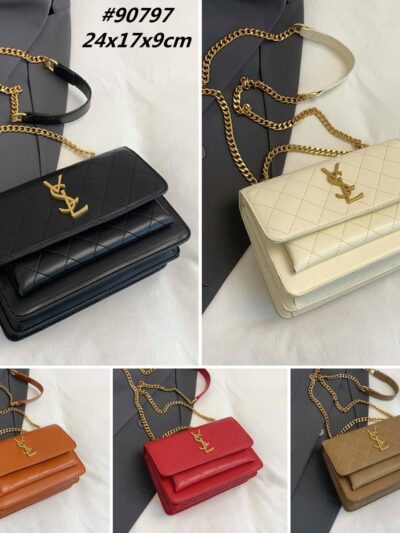 Quilted Chain Flap Crossbody Bag