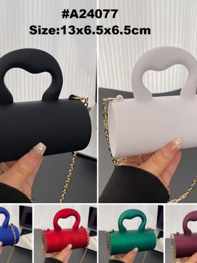 Mini Cylinder Top-Handle Chain Bag
