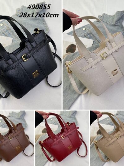 Structured Belted Tote Handbag