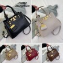 Gold-Accent Mini Tote Handbag