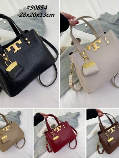 Gold-Accent Mini Tote Handbag