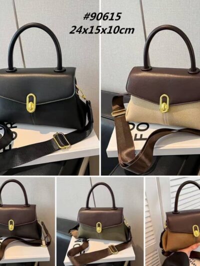 Classic Two-Tone Top-Handle Crossbody Bag