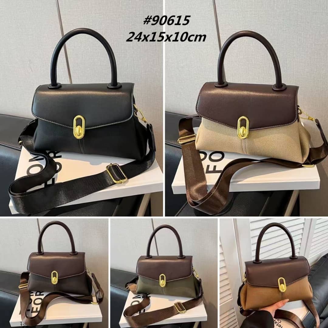 Classic Two-Tone Top-Handle Crossbody Bag